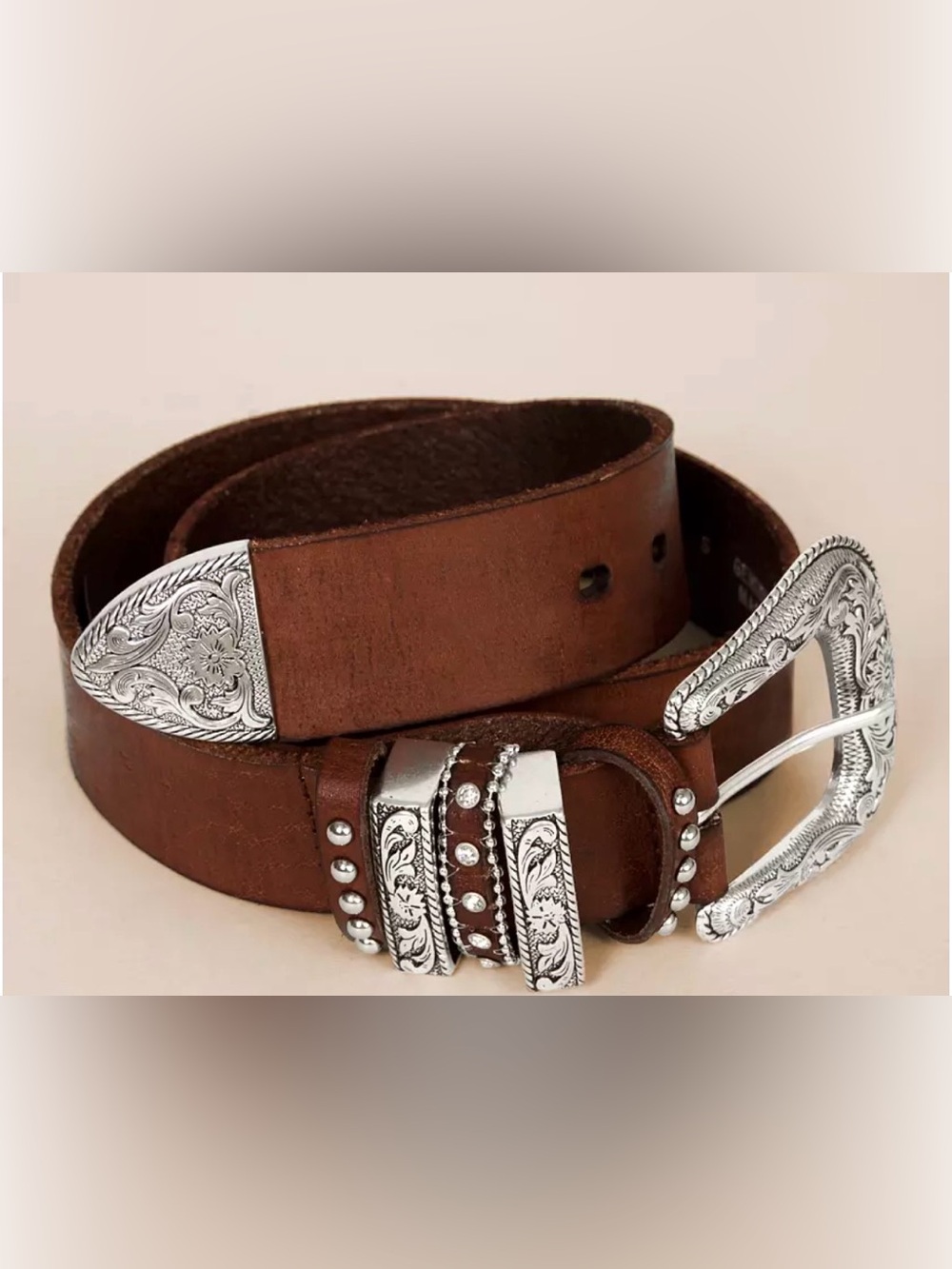 Nocona Embossed Leather Belt